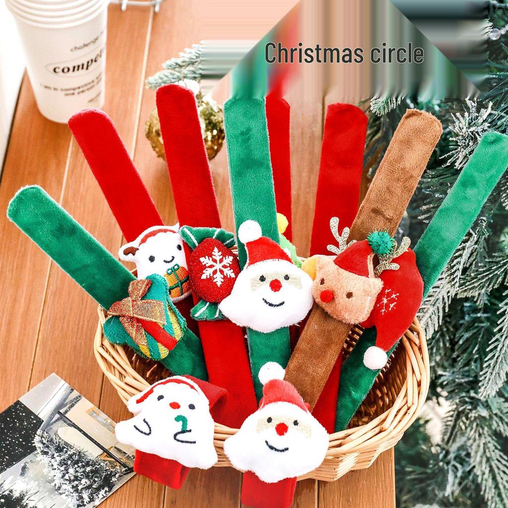 Cartoon Christmas Plush Snap Bracelet for Kids – Cute Holiday Accessory