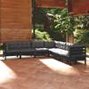 Day and Night - Day and Night Garden Furniture 7 Pieces and Cushions Black Solid Pine Wood