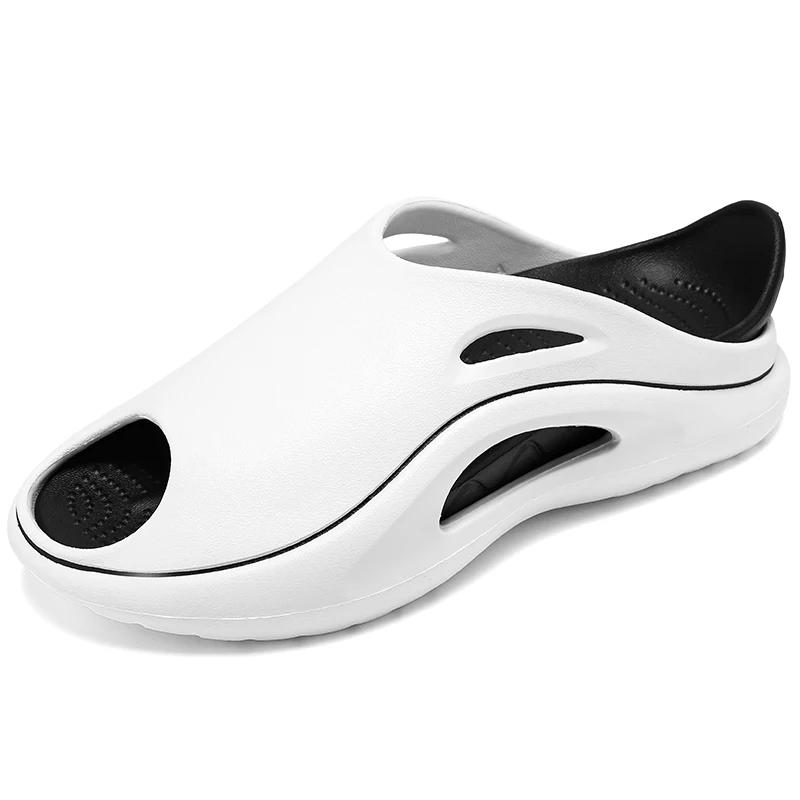 

Модные мужские нескользящие туфли, тапочки для ванной с отверстиями, быстросохнущие, легкие, домашние, для пары, мужская обувь 44-45