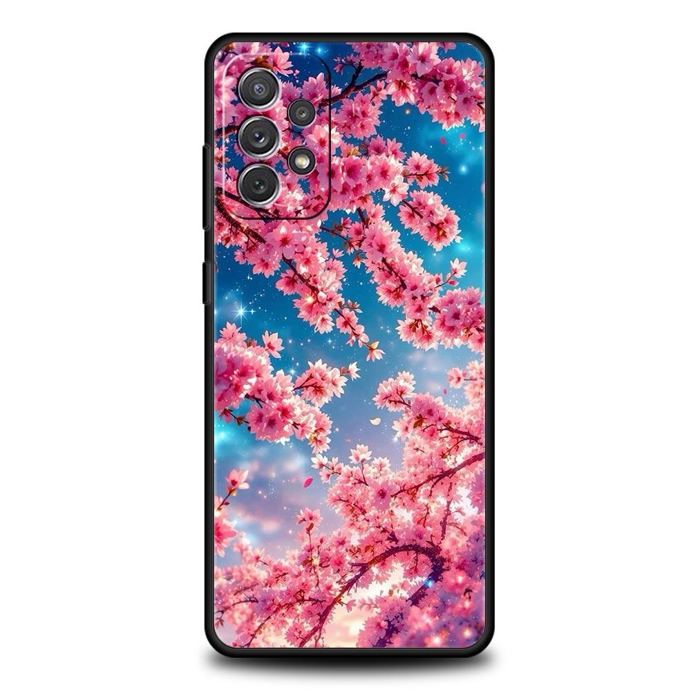 Korean Flower Phone Case for Samsung Galaxy A55 A35 A17 A07 A15 A13 A25 A51 A71 A72 A73 A32 A52 A52S A41 5G Soft TPU Shell Capas