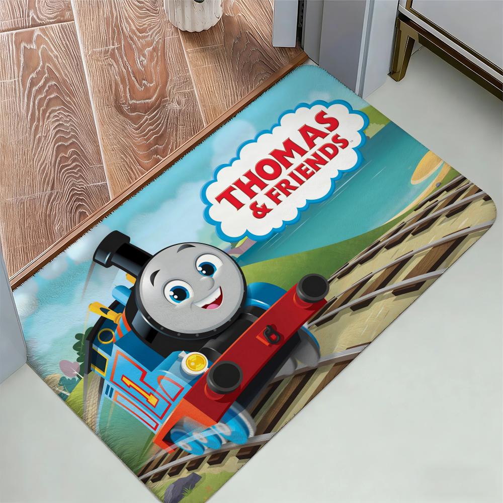 Anime T-Thomas & Friends Floor Mat Cozy Flannel Soft Thick Non-Slip Mat For Living Room Bedroom Kitchen Decor Rugs