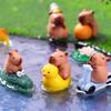 2 ks Mini Pryskyřičné Kapybara Miniatury Figurky Roztomilá Vílí Zahrada Zvířecí Ozdoba Mini Soška Dekorativní Malá Krajinářská
