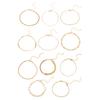 45783 Pcs/Set Women Stacking Bracelet Set Retro Hip Hop Style Snake Bone Chain Different Hollow Chain Adjustable Golden
