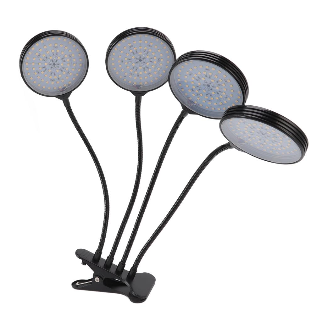 60W 4 Head LED Plant Growing Lights USB Power Supply Clip On Grow Lamp with 5 Dimmable Light Modes for Indoor Plants