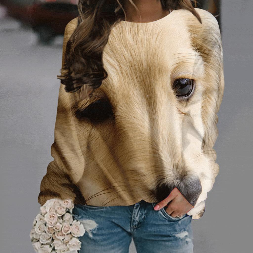 Brigitte | Women's Colorful Fun Cartoon Puppy Print Casual Shirt main image 1