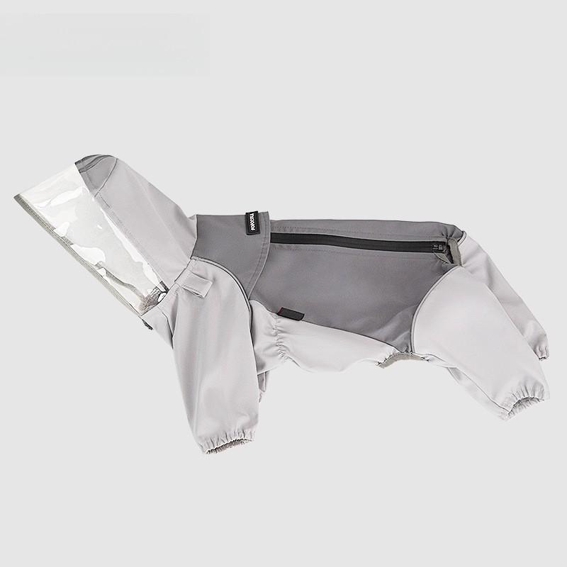 Full Coverage 4-Leg Dog Raincoat Waterproof Pet Rainwear Small Breeds Bichon Poodle With Detachable Booties Leash