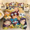 Gamer Digital-monsters Beding Set Digimon Soft with Soft Fabric Duvet Cover Plus Pilowcases Unfiled Single Double Bed Children Young Gift