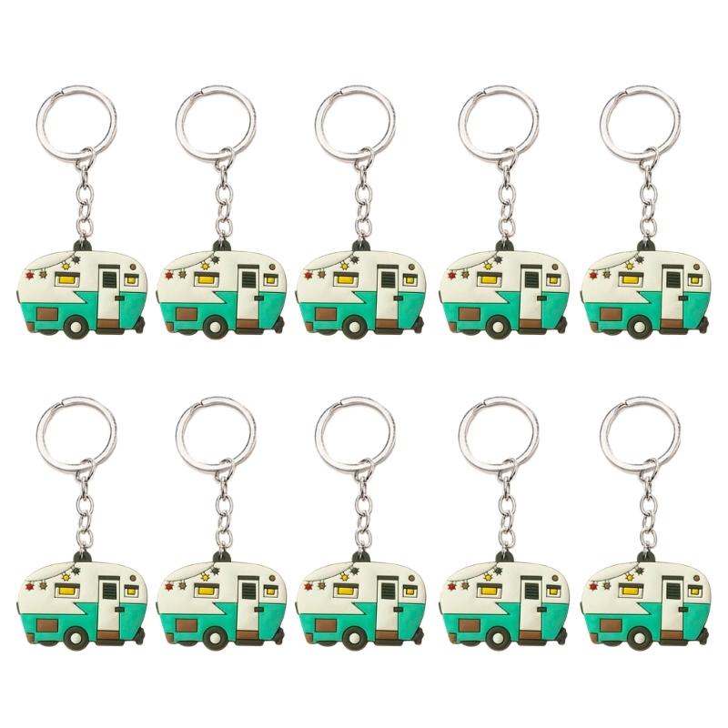 

10 шт. Брелок для кемперов, мягкий силиконовый брелок-шарм в виде автодома для любителей кемпинга, портативный аксессуар для рюкзаков