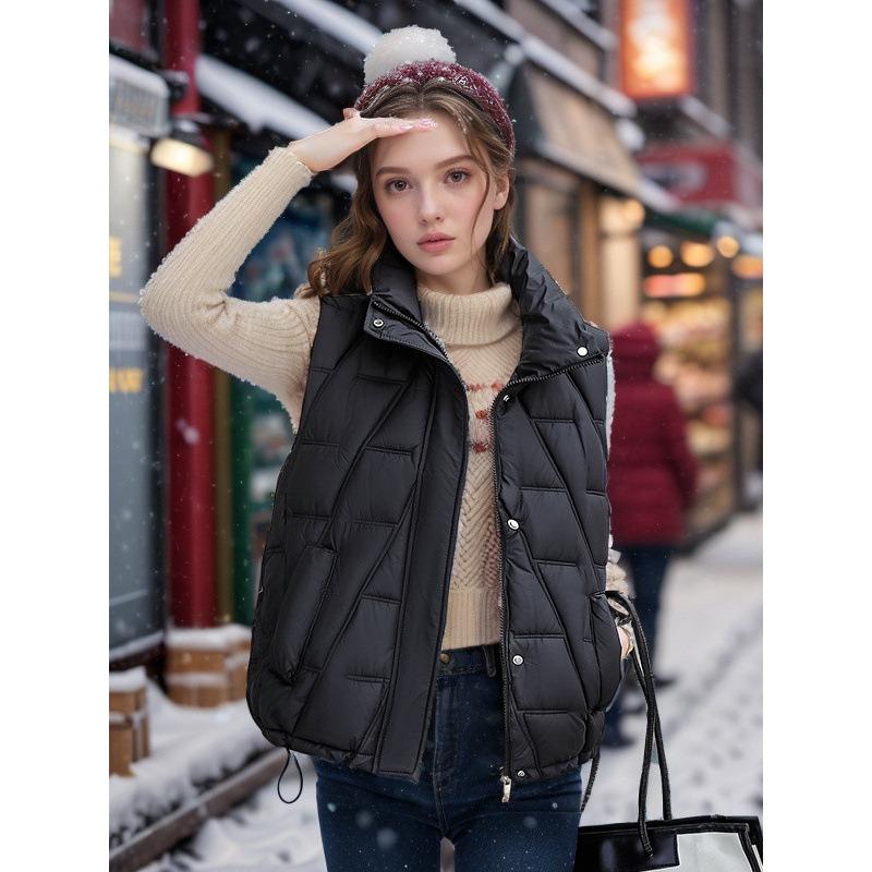 Cotton jacket autumn and winter women's short coat new fashion high sense warm stand-up collar vest