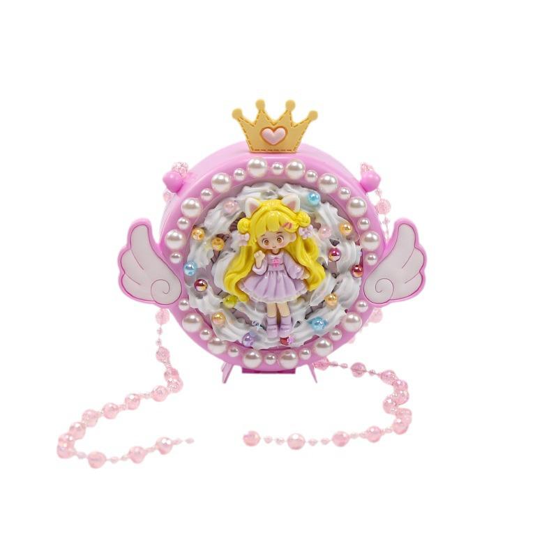 Kids' Handmade Cream PVC Crossbody Bag with Mirror Accessory