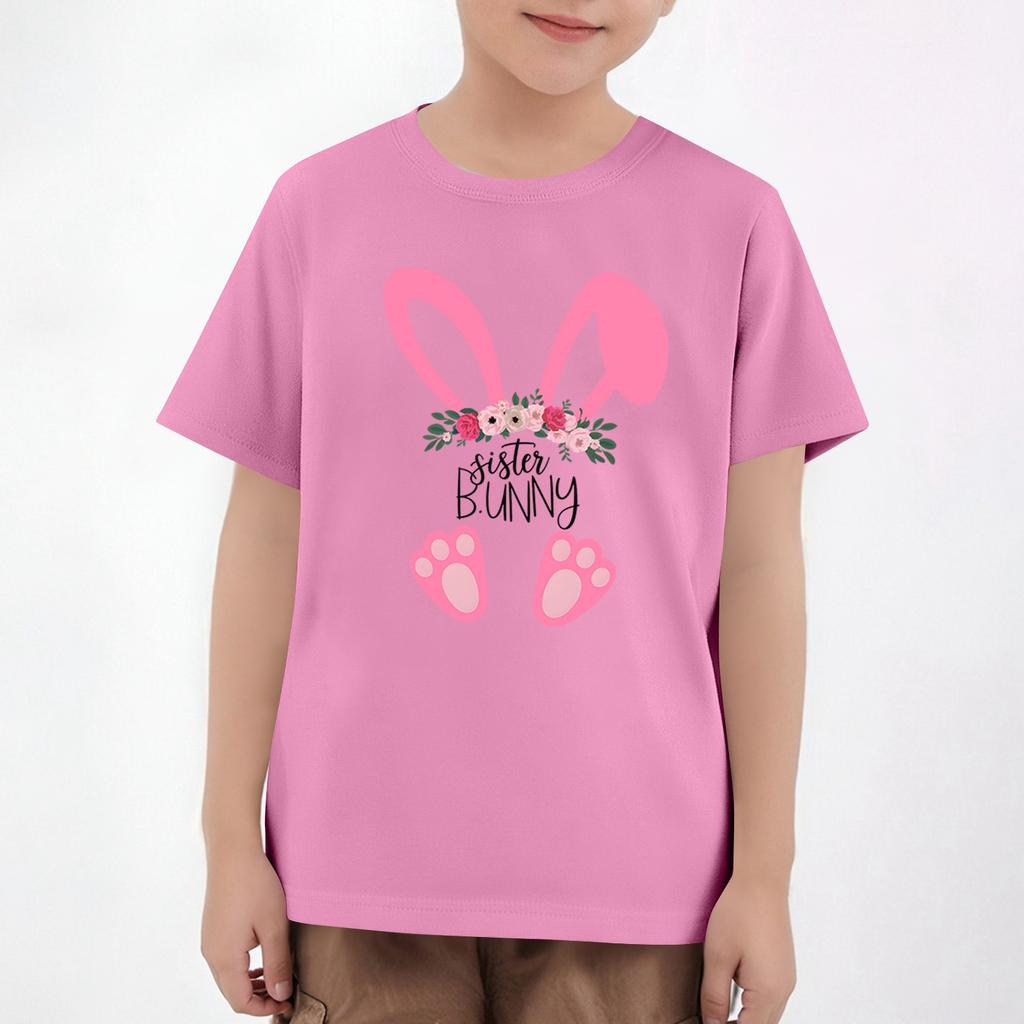 Easter Children's Neck Short Sleeve Print Top
