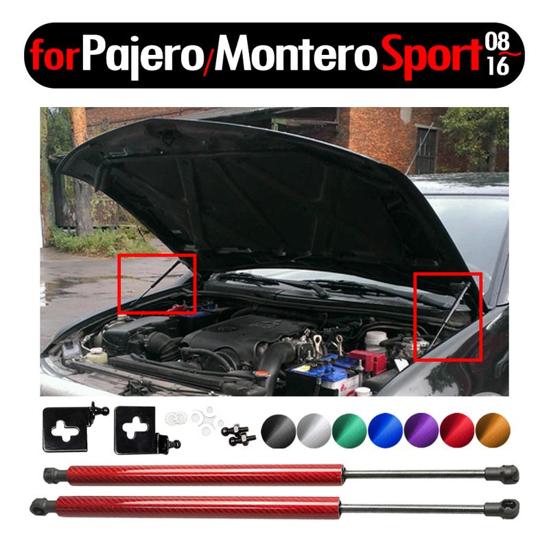 Lift Support for Mitsubishi Pajero/Montero Sport II KG/KH/PB 2008-2016 Hood Bonnet Gas Struts Carbon Fiber