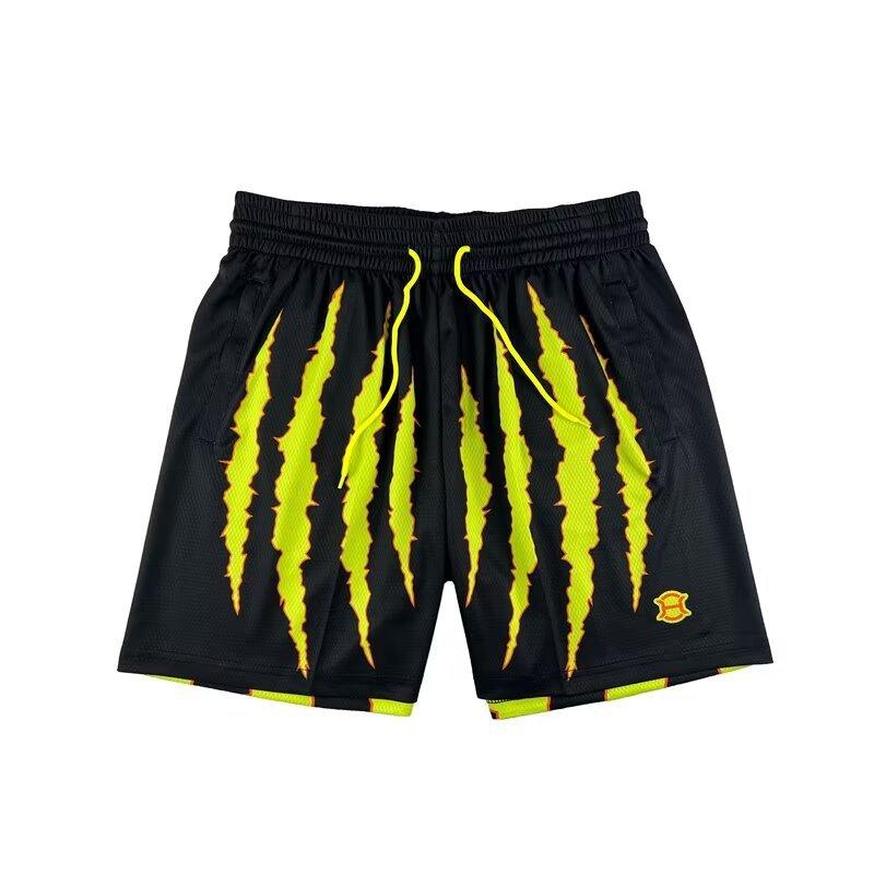 

Летние классические короткие брюки с принтом царапин, модные мужские шорты с принтом скелета, быстросохнущие шорты для спортзала L чёрный