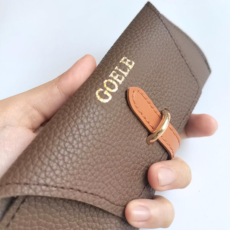 Bolsas de Cuero de Lujo con Iniciales Personalizadas para Gafas Mujer Portátil Protector Estuche de Viaje para Gafas de Sol Grabar Nombre Moda Bolsa Cosmética