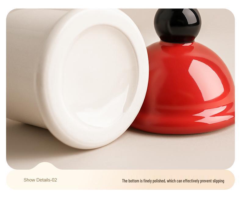 Beihanmei Ceramic Toothpick Holder & Swab Jar: Cute, Creative Storage for Living/Dining Room.