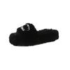 Fashion Winter Fashion Soft Warm New Comfort Flat Fur Slipper Outside Fluffy Slippers Indoor Soft Plush Shoe Women Luxury Slippers