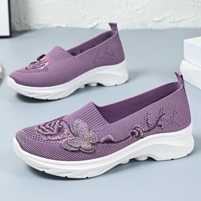 Women's Shoes Spring Cloth Shoes Comfortable Slip On Middle Aged Walking Shoes Soft Bottom Mom Shoes Casual Soft Walking All Day Sneakers