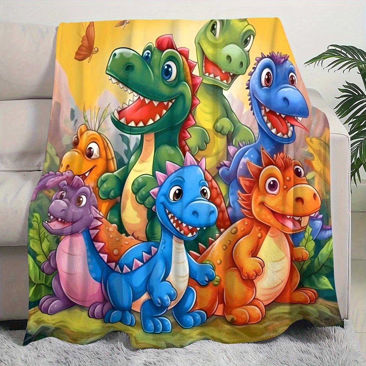 

Фланелевый плед с динозаврами - Гипоаллергенный, машинная стирка 70x100cm
