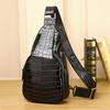Real Leather Chest Bag for Men Multifunctional Large Capacity Crocodile Pattern Leisure Quality New