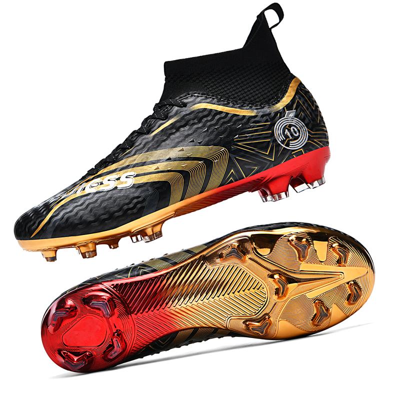 

Men Women Soccer Shoes High-Top Youth Boys Girls Athletic Training Cleat Non-Slip Football Training Sneakers for Outdoor Indoor 46