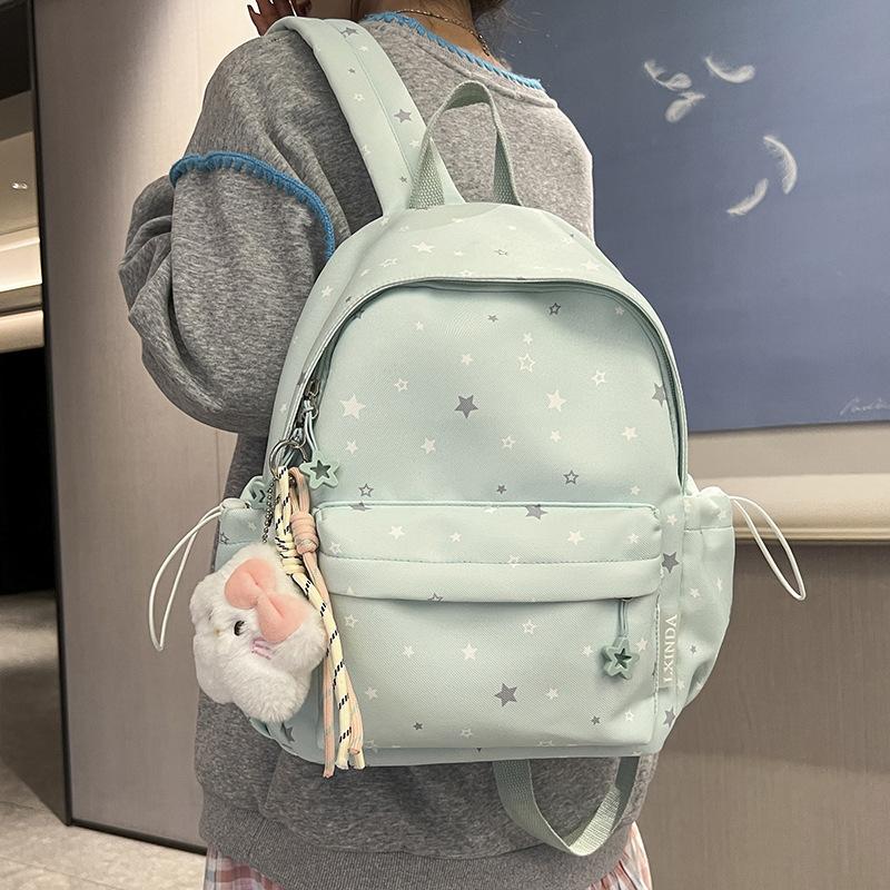 Schoolbag Candy Color Little Star School Bag Female Versatile Junior High School Student Small Fresh Backpack Girls College Style Travel Backpack