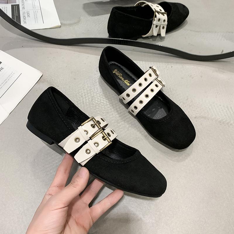 Fashion Shoes Woman 2024 Round Toe Shallow Mouth Casual Female Sneakers Autumn Flats New Square Fall Retro Summer Dress PU Mary Janes La