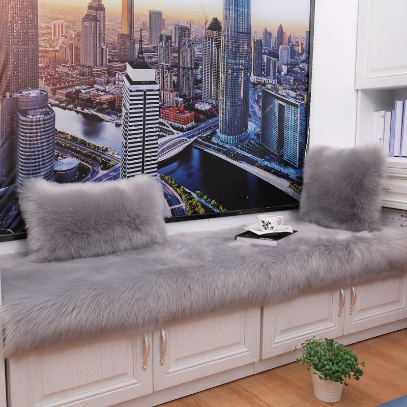 Faux Wool Sheepskin Long Pile Floor Mat for Living Room, Bedroom, Bedside, or Bay Window Tatami.