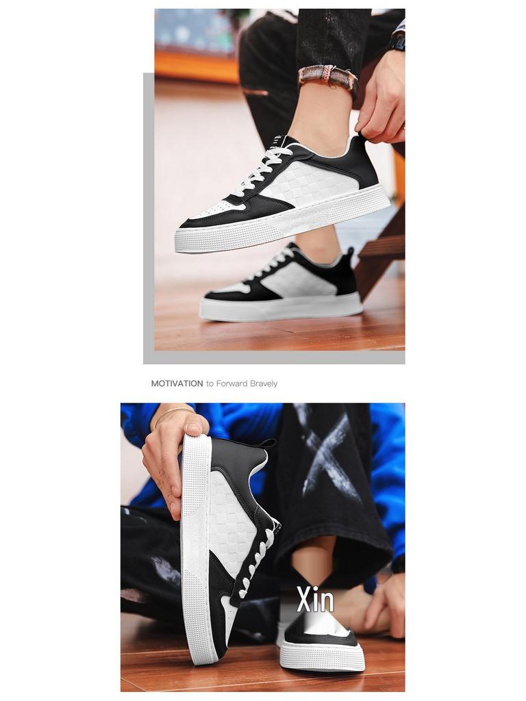 2024 Men's Trendy Korean Style White Sneakers: Versatile, Wear-Resistant, Casual Sports Shoes for Spring