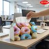 2D Flat, 1pc Tissue Box, Printed On Both Sides, Donut Print Tissue Box with Sprinkles Design Donuts Sprinkles Fabric Cover, Decorative Lid, Compact St