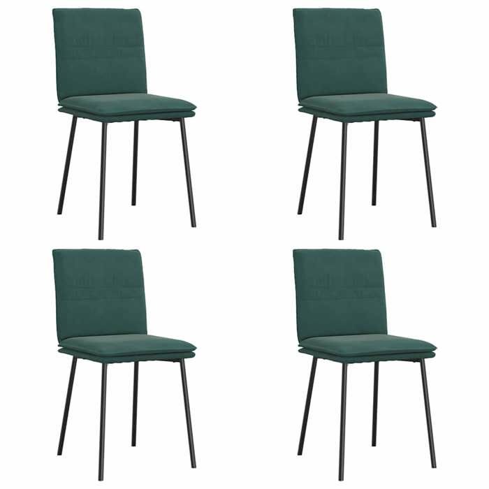 VidaXL Chaises à manger lot de 4 Vert foncé Velours, chaise, chaise de salon, chaise d'accent, chaise de cuisine, siège de 3315346