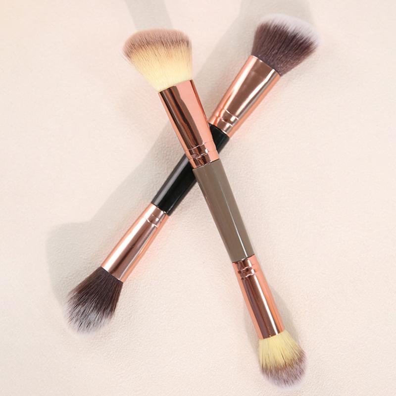 1 Stück doppelseitiger Konturpinsel, Modellierpinsel, Puder-Rougepinsel, Make-up-Pinsel, kosmetische Werkzeuge, Gesichtspinsel