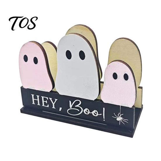 Halloween Kitchen Paper Towel Holder Wooden Napkin Holder, Ghost Pumpkin Tabletop Decor for Dining Room, Cute Theme Storage Spooky Organizer