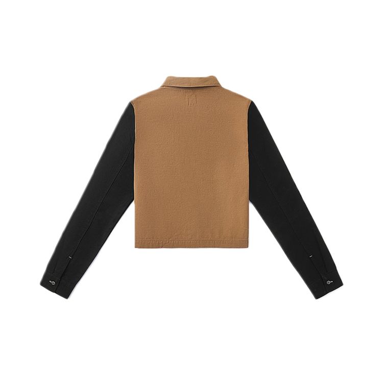 Vans Japanese Style Color Block Long Sleeve Shirt Women shirts Brown VN0A4SA4RQJ