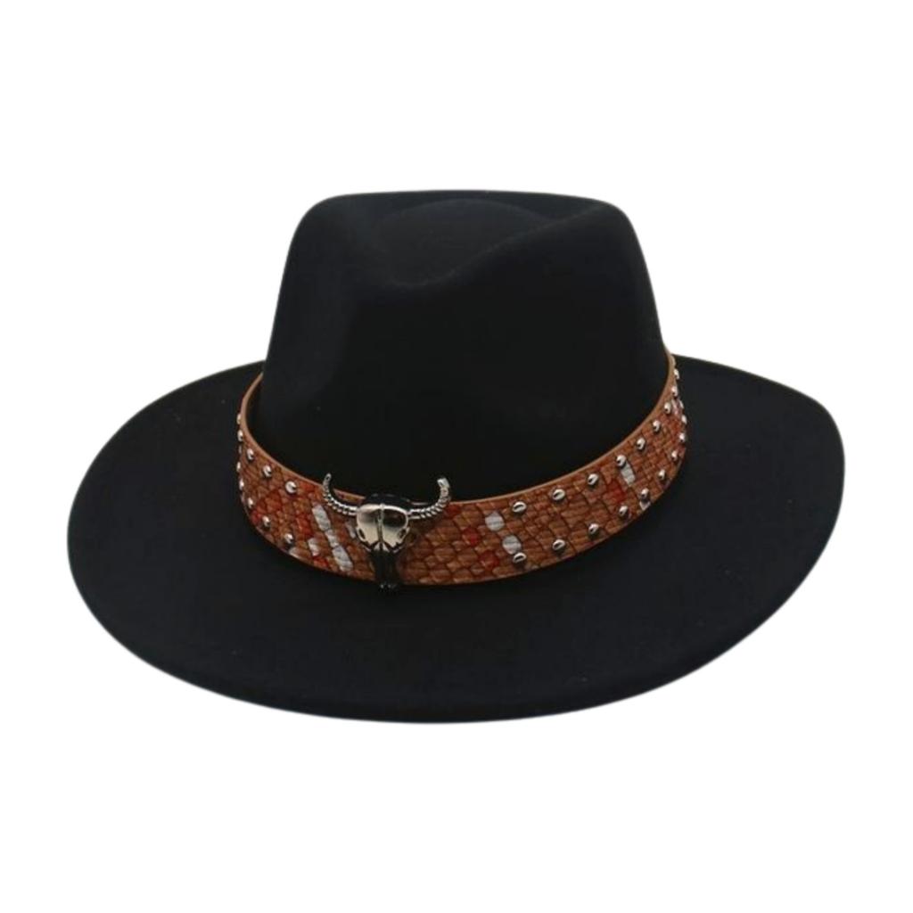 Minority Men'S And Women'S Jazz Hats British Woolen Top Hats Western Cowboy Mid-Curl Top Hats