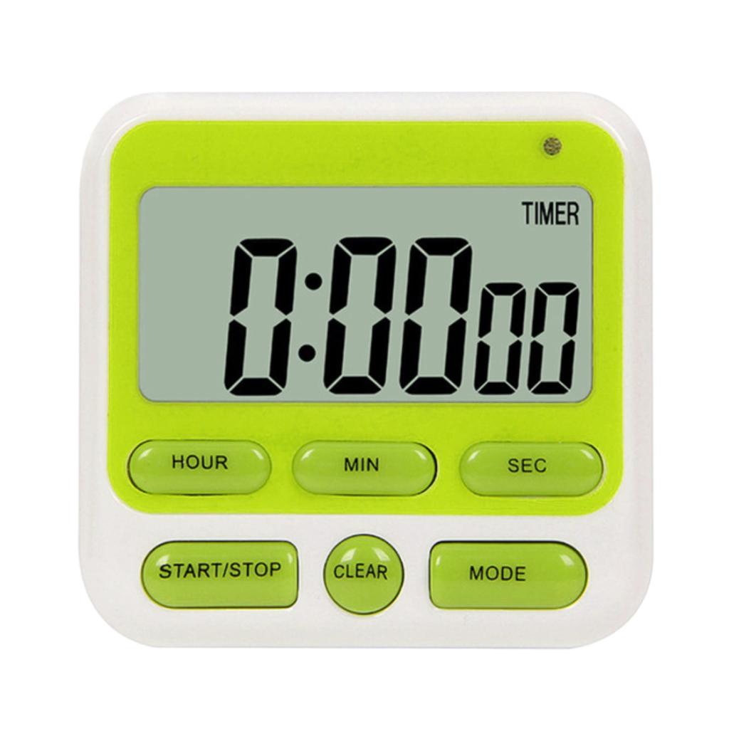 Küchentimer mit Wecker, großer Bildschirm, einstellbarer Alarm und Leistung(Batterien erforderlich)