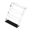3 Tier Display Box Stand Acrylic Transparent Countertop Showcase for Memorabilia Small