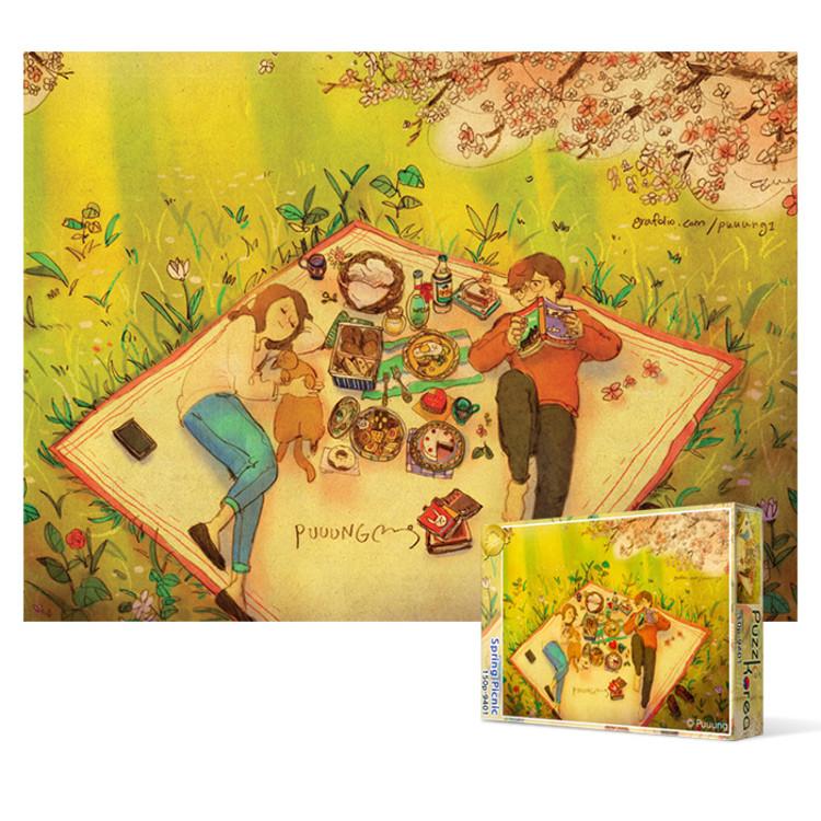 150 Piece Jigsaw Puzzle - Spring Picnic, popular Korean puzzle