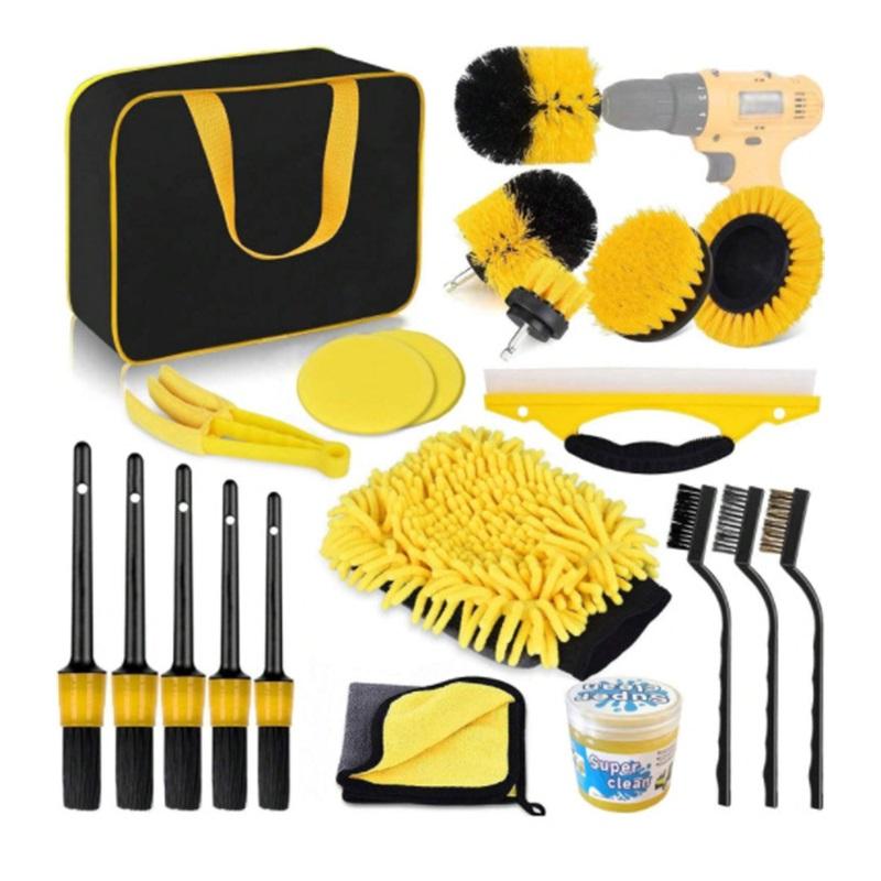 15 Piece Car Cleaning Kit Electric Drill Brush Air Conditioner Vent Cleaning Brush Combo Set