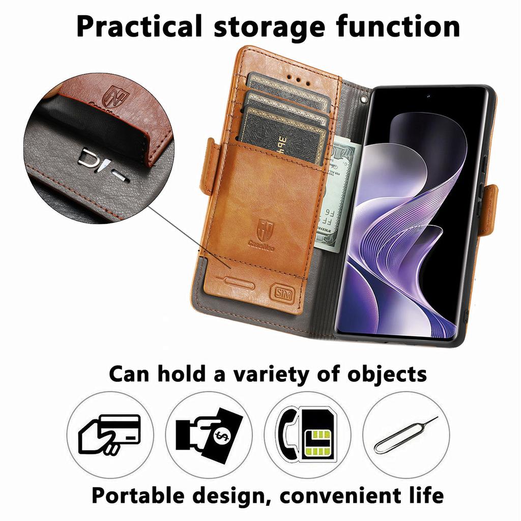 For Xiaomi Redmi Note 14 Pro 5G/Poco X7 5G Phone Cases CASENEO PU Leather Cover Stand with RFID Blocking Wallet