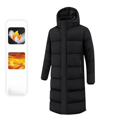 Big Red Solid Color Cotton Clothing Long Section of Knee-length Winter Thickened Warm Graphene Cotton Coat Hooded Cold-proof Northeast Cotton