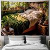Warm Bedroom TapestryLiving Room Decoration Painting Surrounded by Sunlit Green Plants