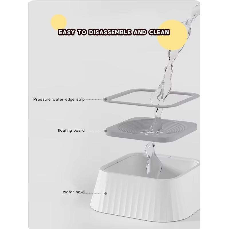Pet Water Fountain with Floating Plates No Spill Dog Water Bowl Clean Drinking Slow Feeder Anti-splash Pet for Dogs for Pet