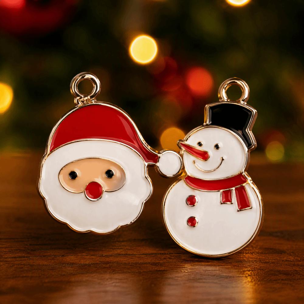 Mixed Colors Christmas Enamel Charms 20/100pcs Bulk Christmas Tree Pendants  Xmas Decoration