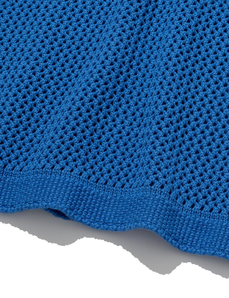 Knitted Net Round Vest Blue