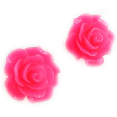 [L1892] - Ροζ σχεδιαστικά σκουλαρίκια «Rosa Romantica».