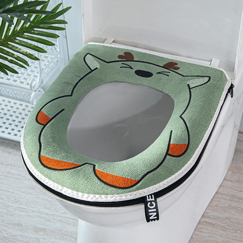 

Household all-season plush thickened waterproof toilet cover, high-end and cute