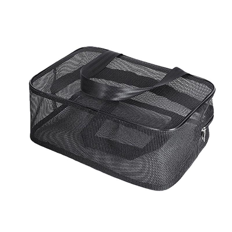 Men's Travel Organizer: All-Mesh Portable Cosmetic & Wash Bag