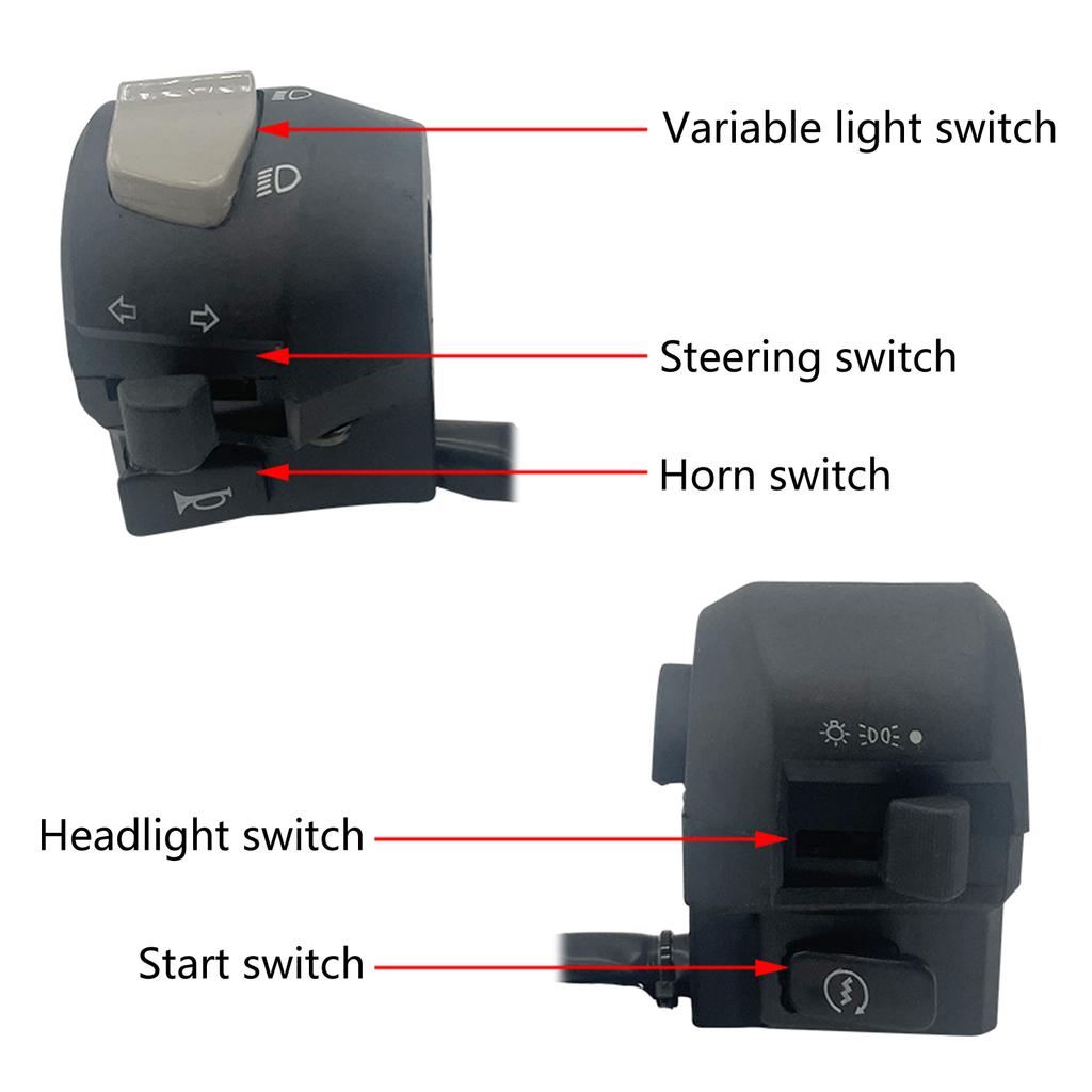 Motorcycle Handlebar Toggle Switch On Off Push Button Switch Bicycle Motorcycle Tuning Part 7/8'' 22mm Universal