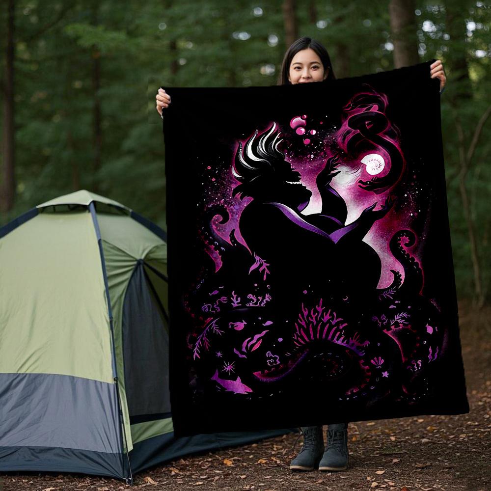 1pc, Disney Villains Ursula Cartoon Character Blanket Cute Soft Throw for Outdoor Blankets, Perfect 80x120cm