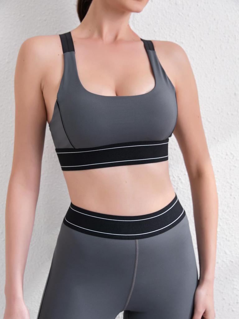 2025 Spring/Summer Women's Color Block Butt-Lifting Yoga Pants & High Elastic Breathable Sports Vest